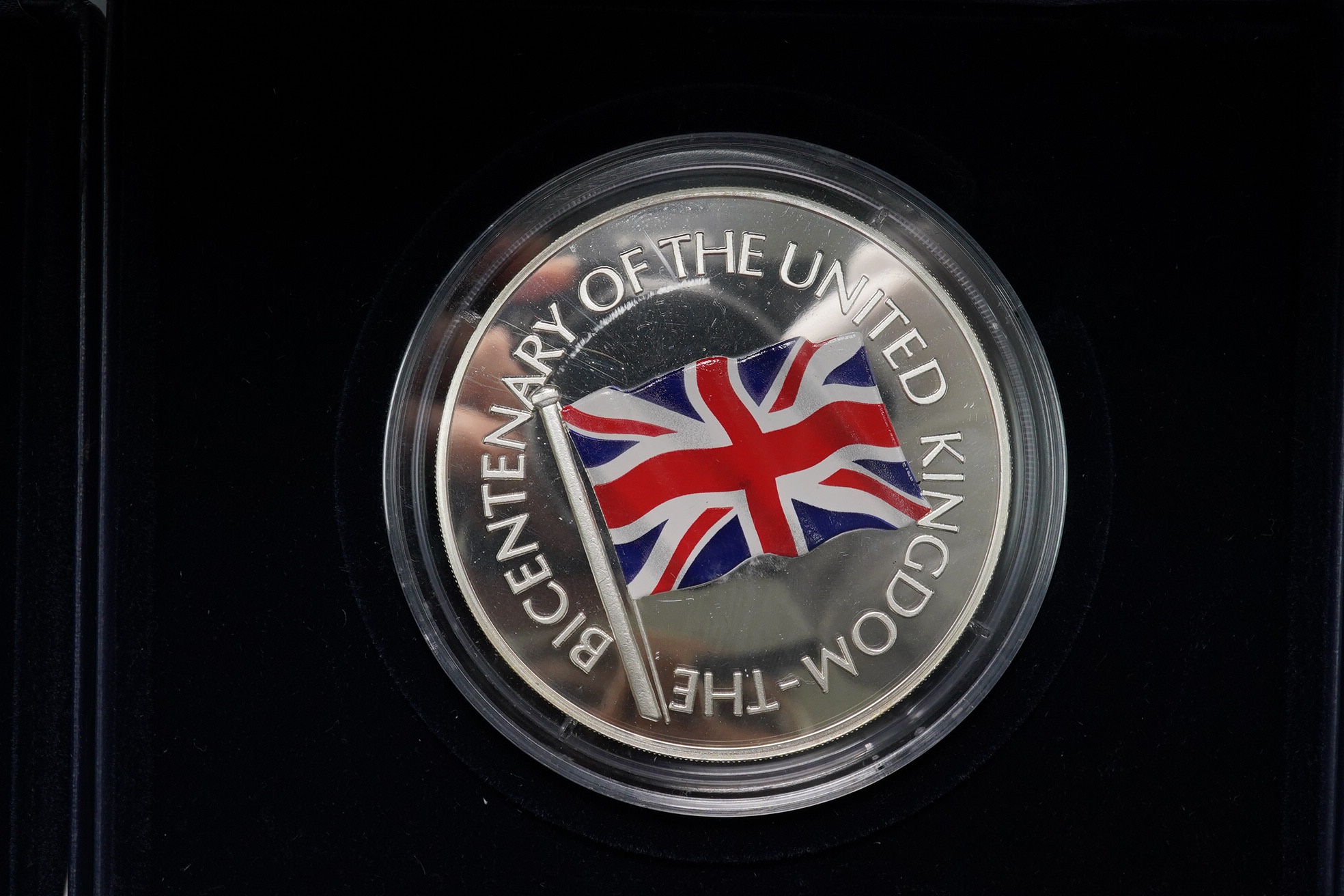 Westminster mint, three 5oz. silver commemorative medals; 2001 bicentenary of the United Kingdom, 2002 the Duke of Wellington and 2002 gold plated silver Golden Jubilee, in cases of issue with certificates